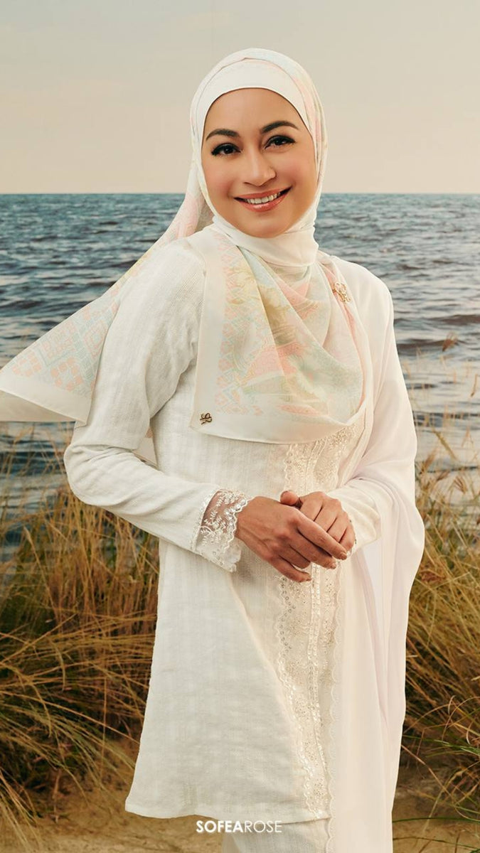 Durra Seroja Long Shawl - 03 Peach