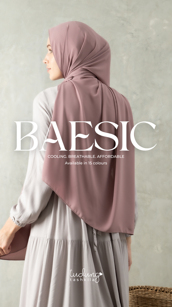 Tudung Tashkila | Baesic Chiffon | 2m Long Shawl