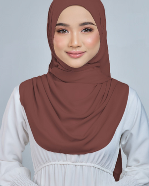 Baesic Premium Chiffon Shawl in Brick Brown