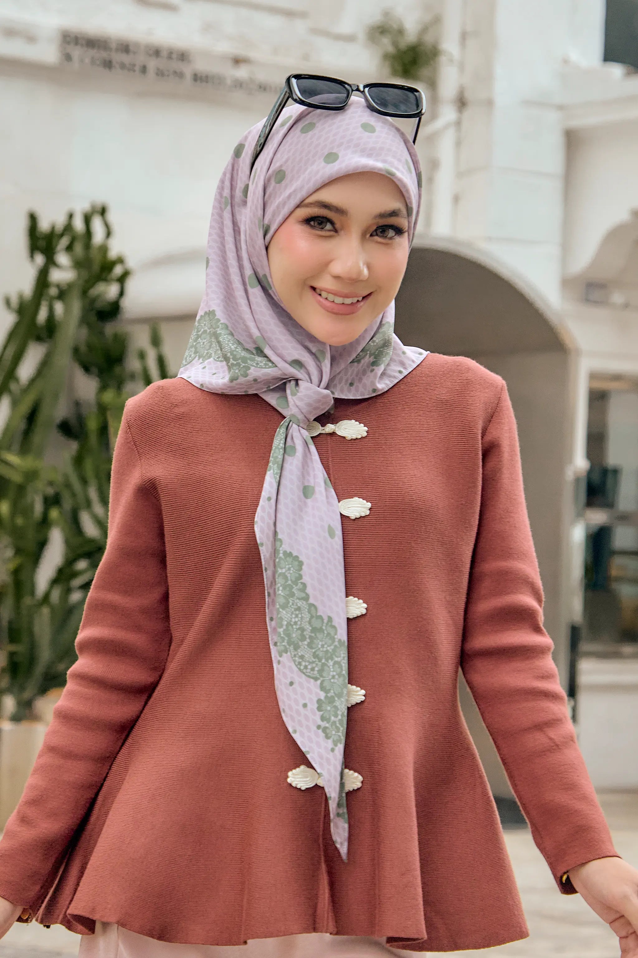 Between The Lace in Dusty Rose | Printed Chiffon Tri-Ezy