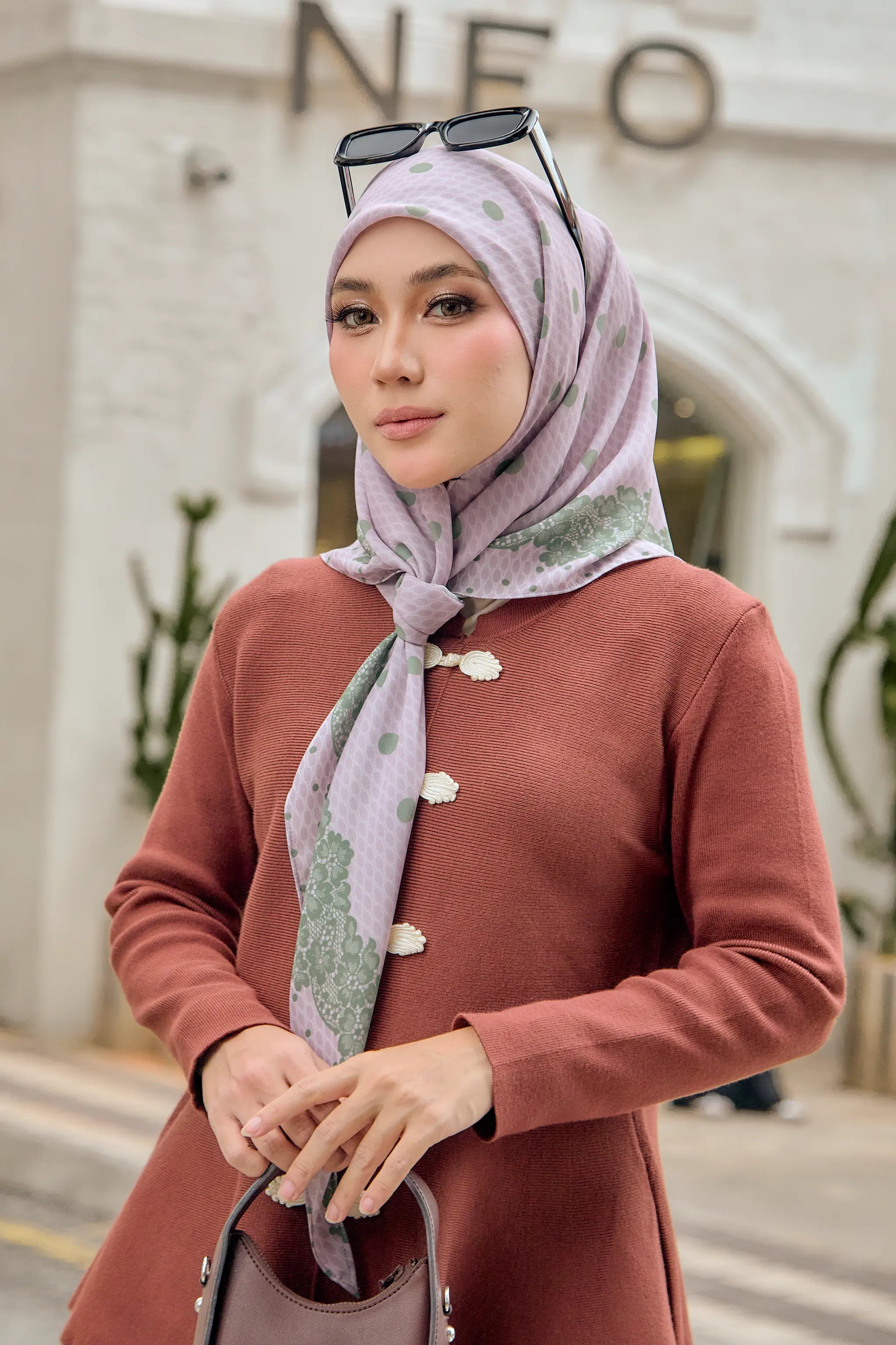 Between The Lace in Dusty Rose | Printed Chiffon Tri-Ezy