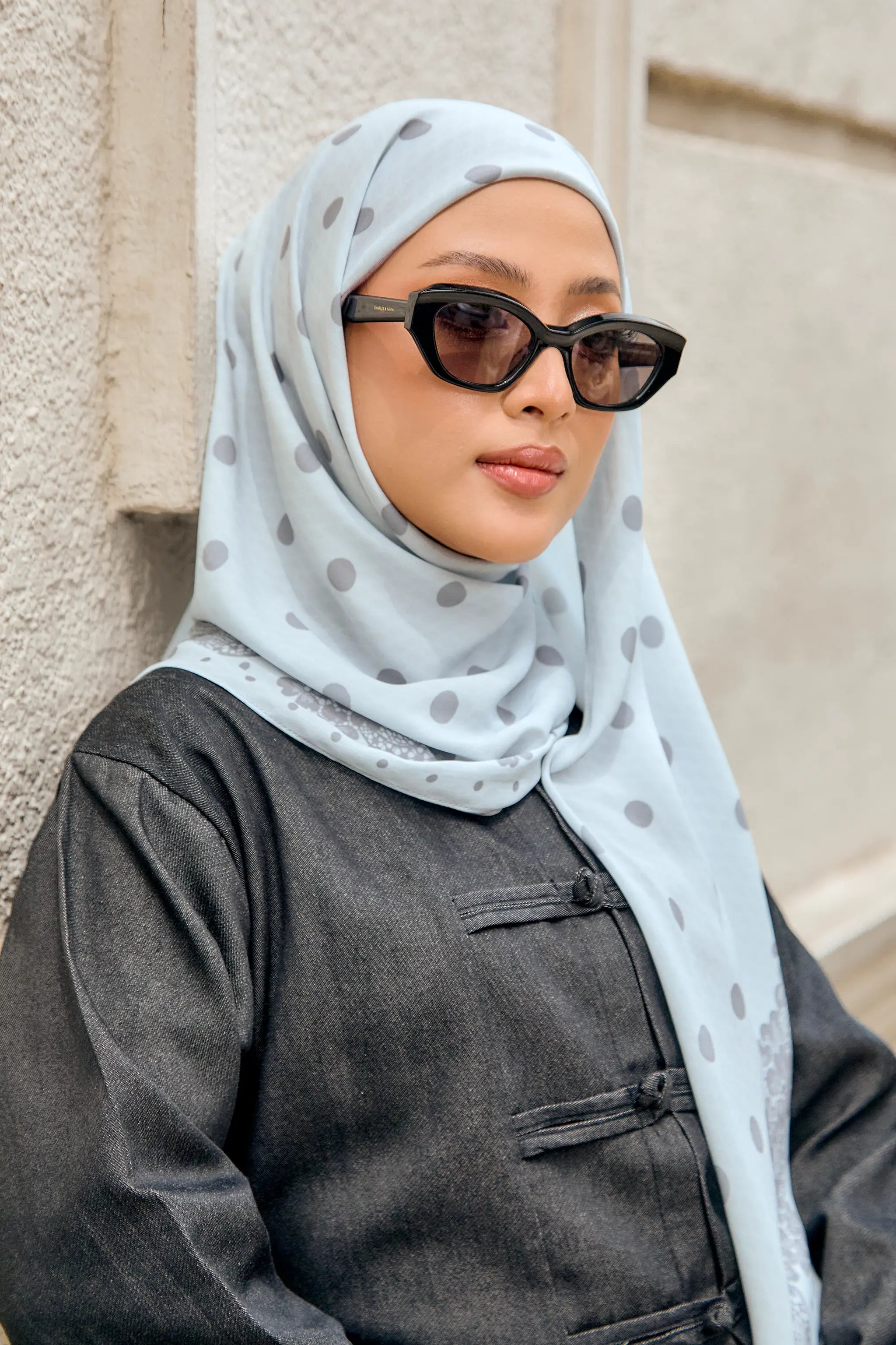Between The Lace in Ice Blue | Printed Chiffon Tri-Ezy