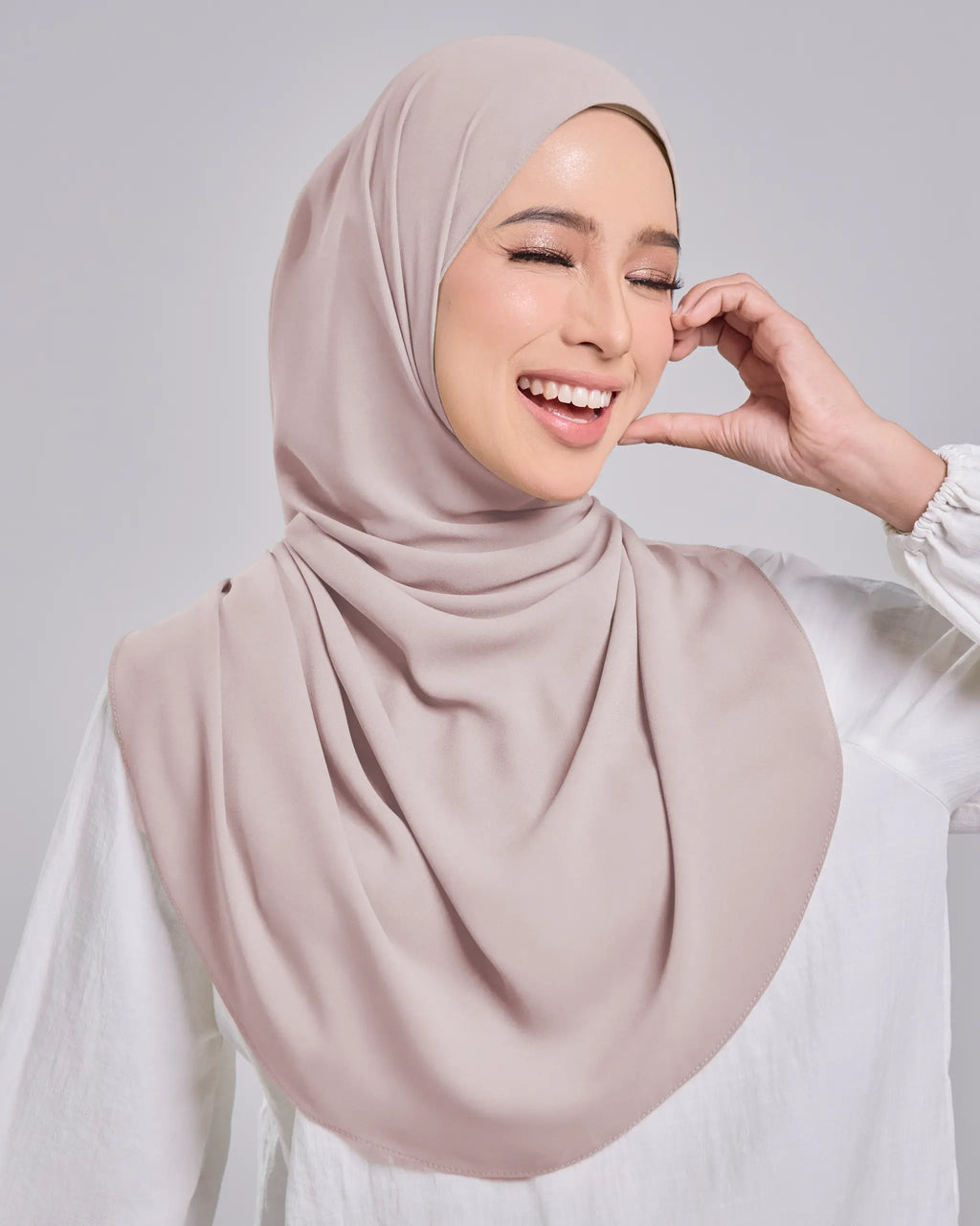 Baesic Premium Chiffon Shawl in Apricot Pink