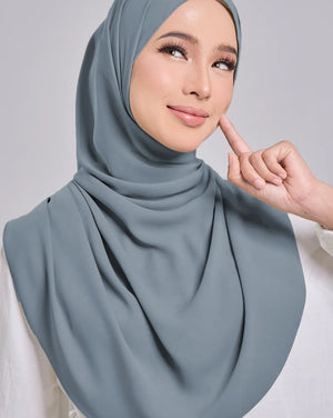 Baesic Premium Chiffon Shawl in Glacier Blue
