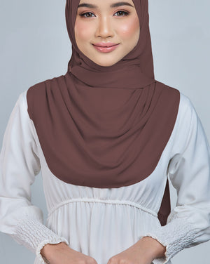Baesic Premium Chiffon Shawl in Mahogany Copper
