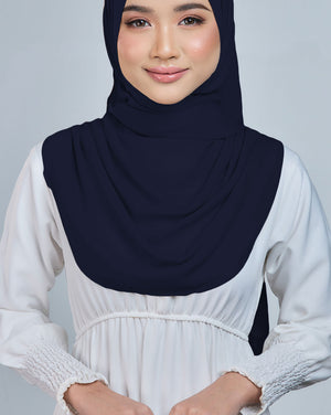 Baesic Premium Chiffon Shawl in Navy