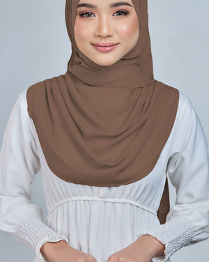 Baesic Premium Chiffon Shawl in Russet Brown
