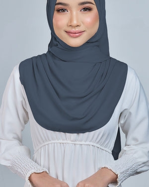 Baesic Premium Chiffon Shawl in Slate Blue