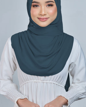 Baesic Premium Chiffon Shawl in Steel Blue