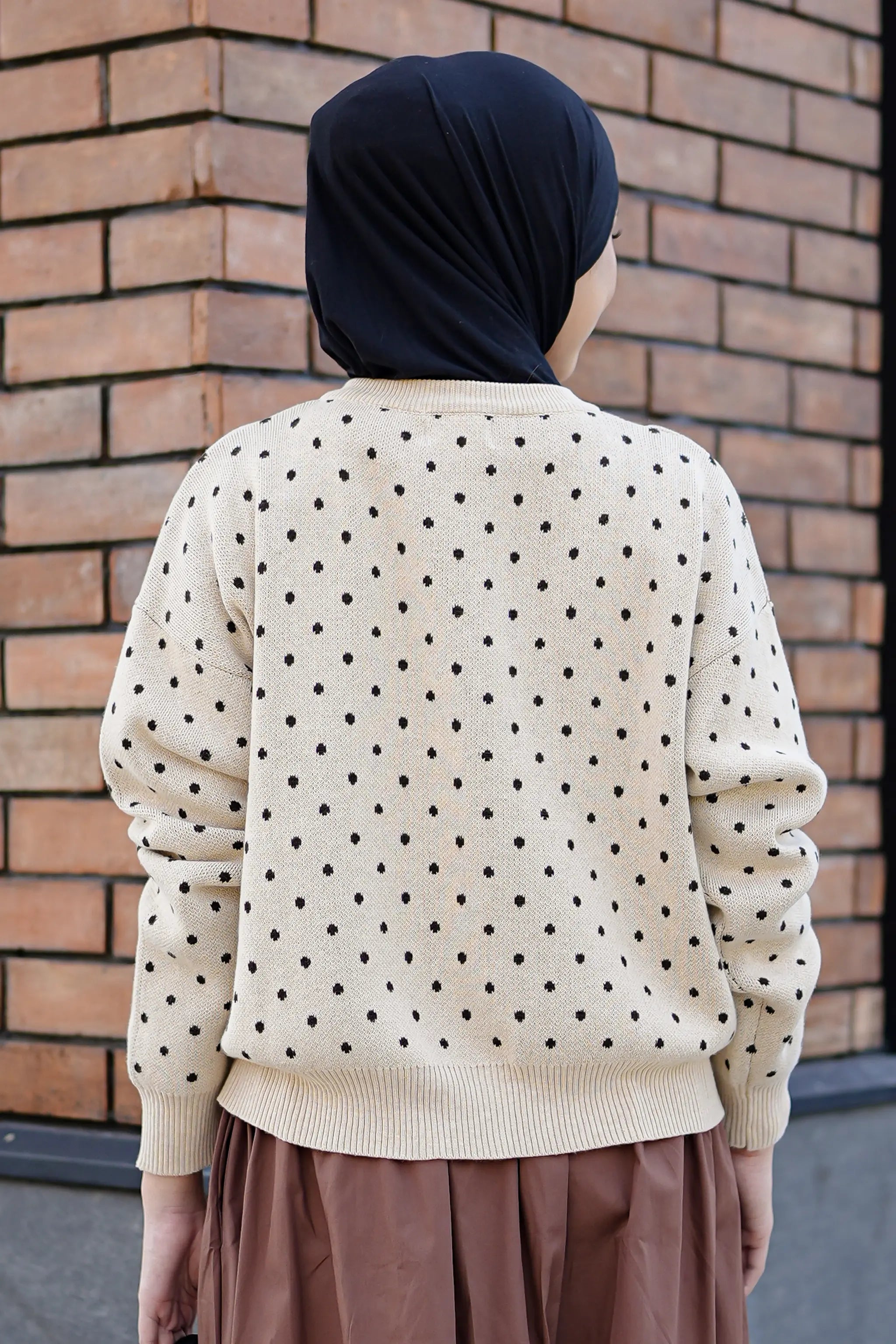 Cassie Polka Cardigan in Cream