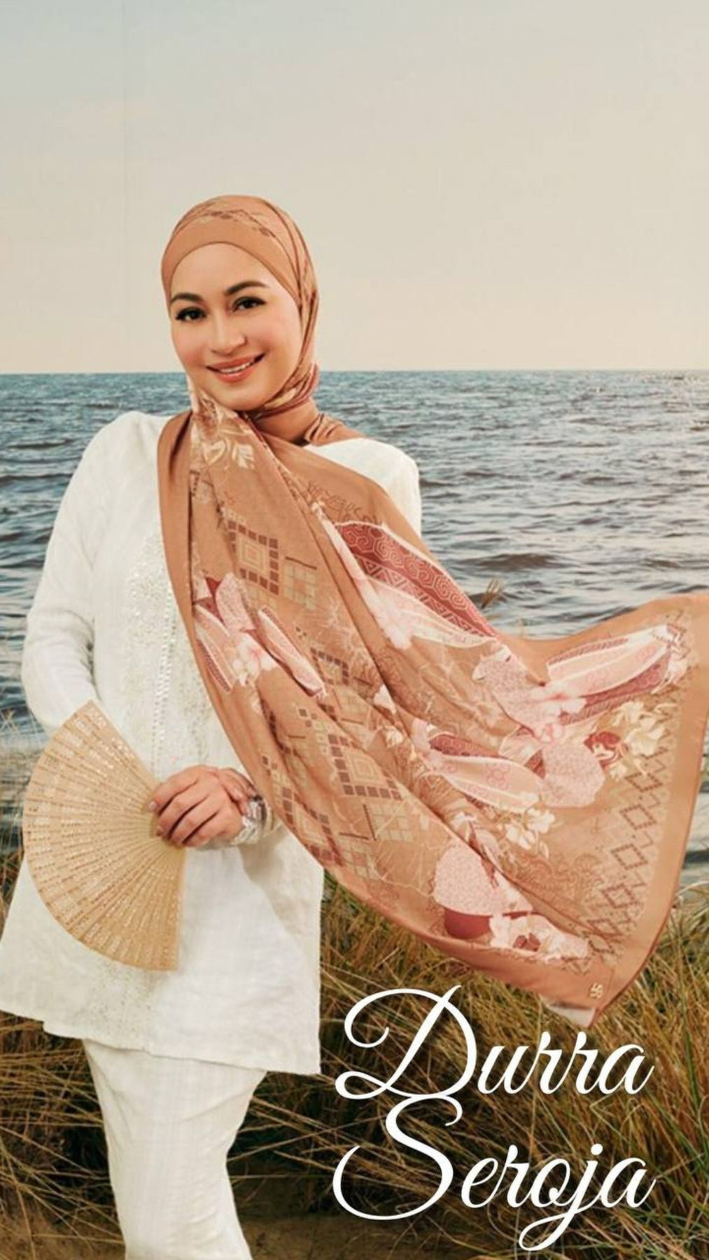 Durra Seroja Long Shawl - 03 Peach