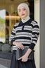 Avery Striped Sweatshirt in Black