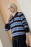 Avery Striped Sweatshirt in Brown Blue