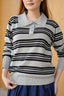 Avery Striped Sweatshirt in Grey