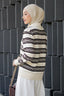 Avery Striped Sweatshirt in White