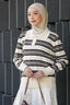 Avery Striped Sweatshirt in White