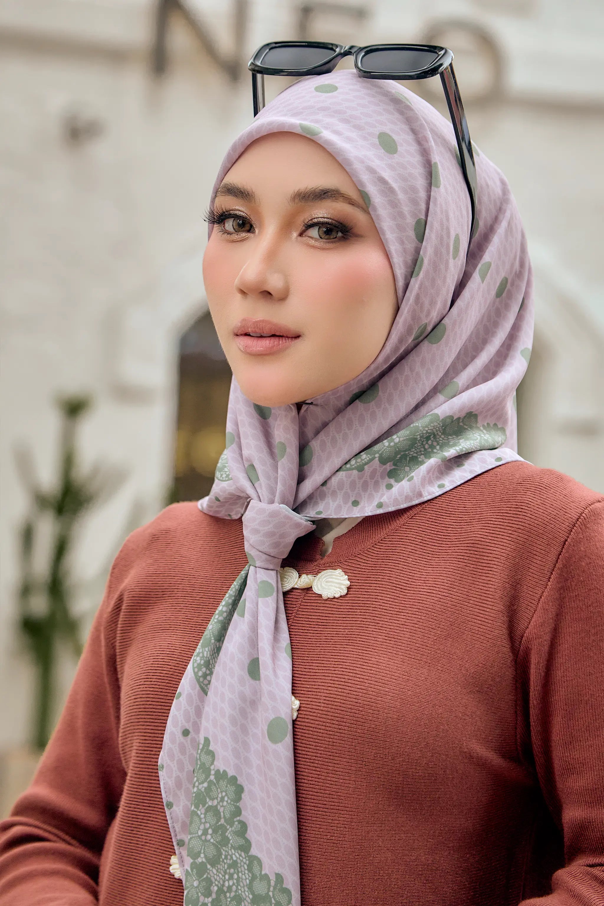 Between The Lace in Dusty Rose | Printed Chiffon Tri-Ezy