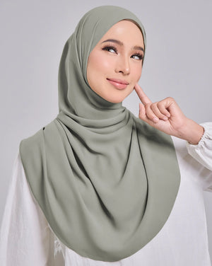 Baesic Premium Chiffon Shawl in Celadon Green