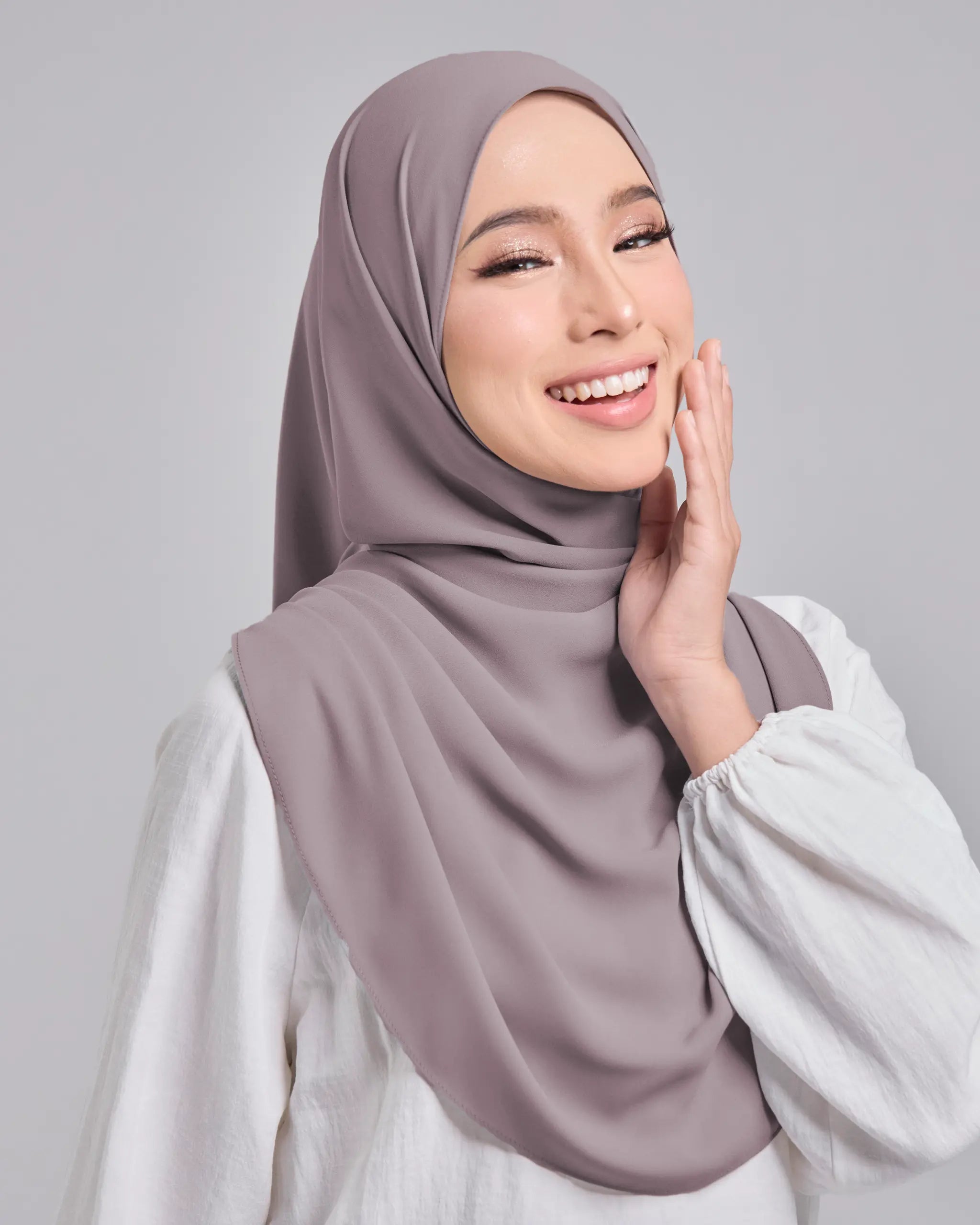 Baesic Premium Chiffon Shawl in Dusky Orchid