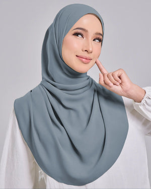 Baesic Premium Chiffon Shawl in Glacier Blue