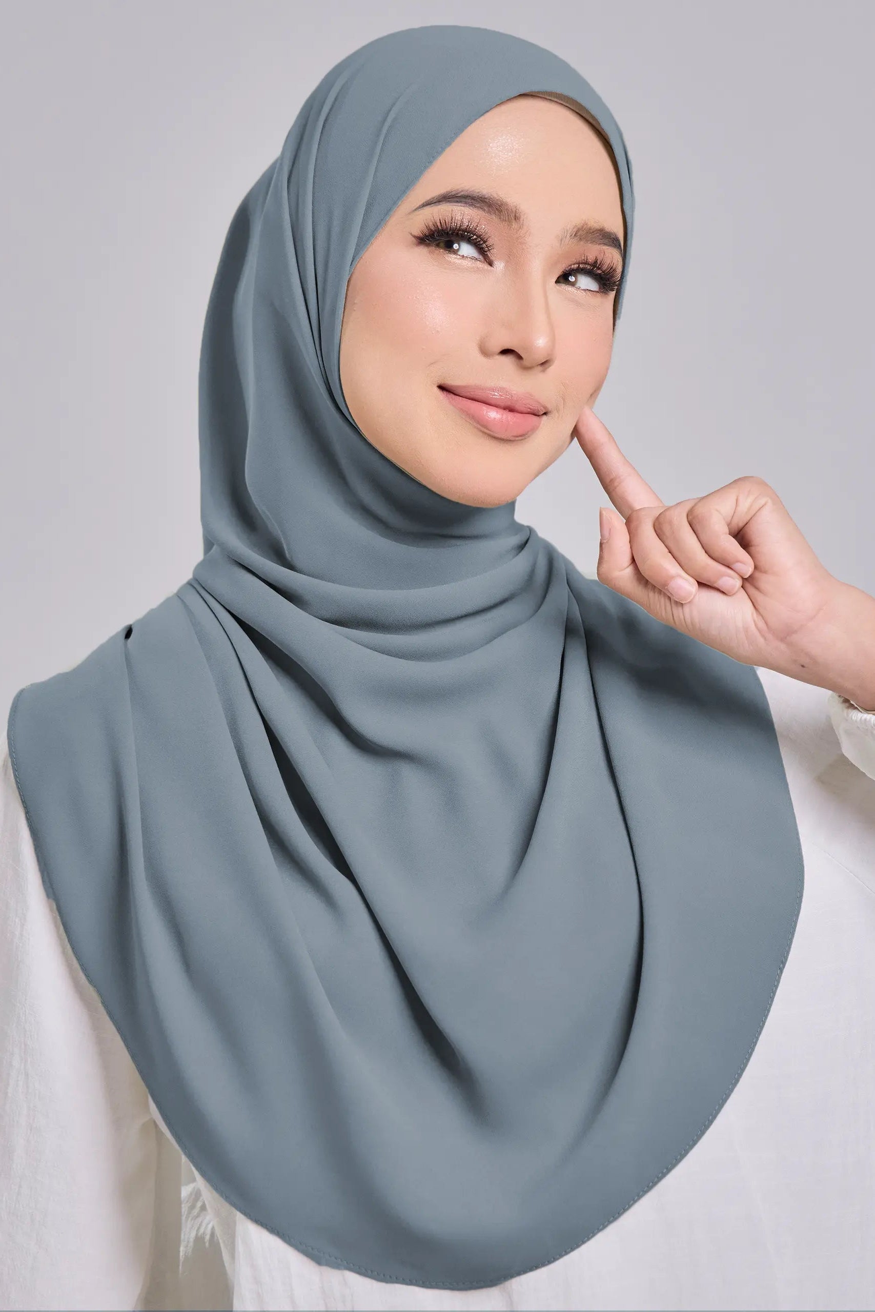 Baesic Premium Chiffon Shawl in Glacier Blue