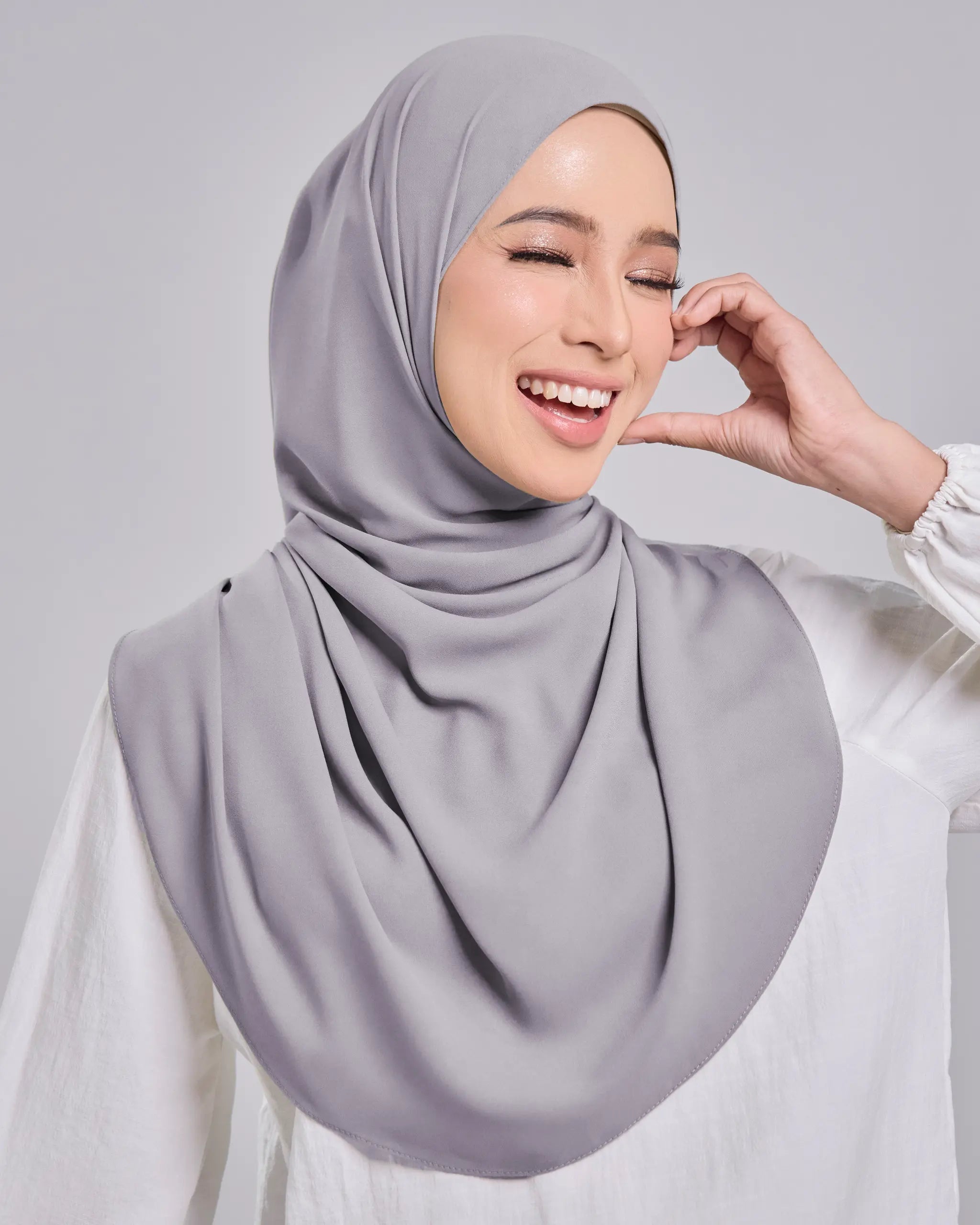 Baesic Premium Chiffon Shawl in Ice Purple