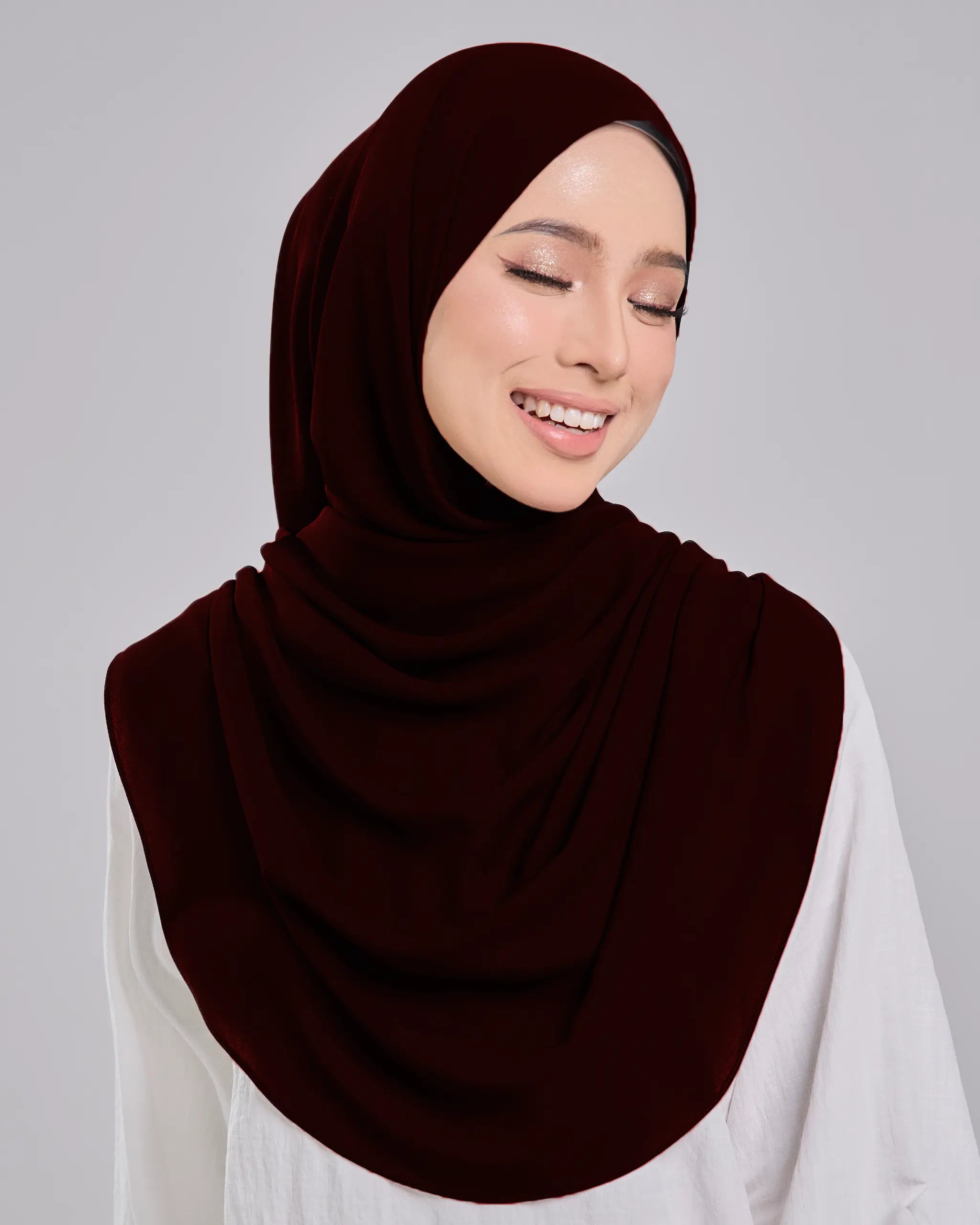 Baesic Premium Chiffon Shawl in Maroon