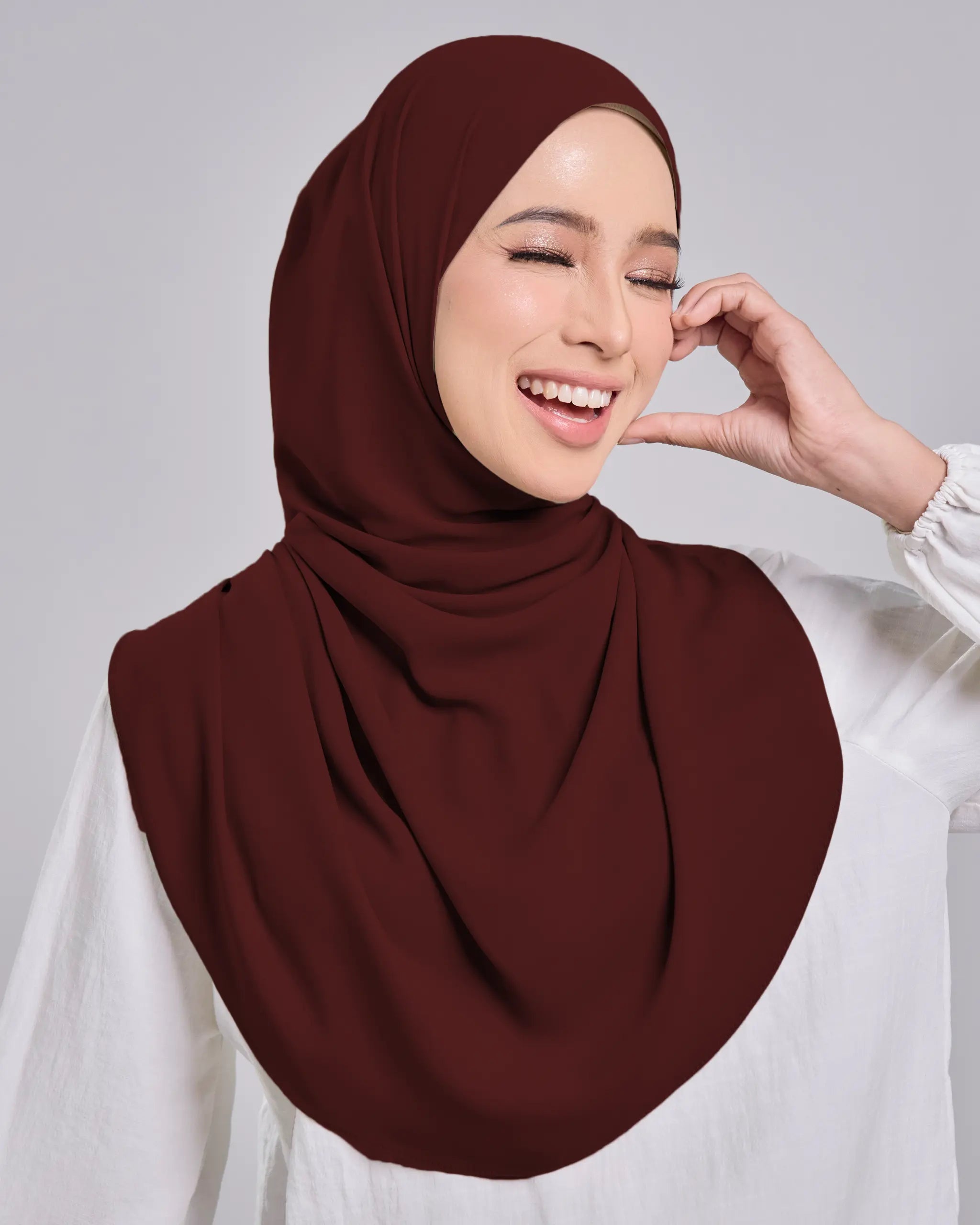 Baesic Premium Chiffon Shawl in Ruby