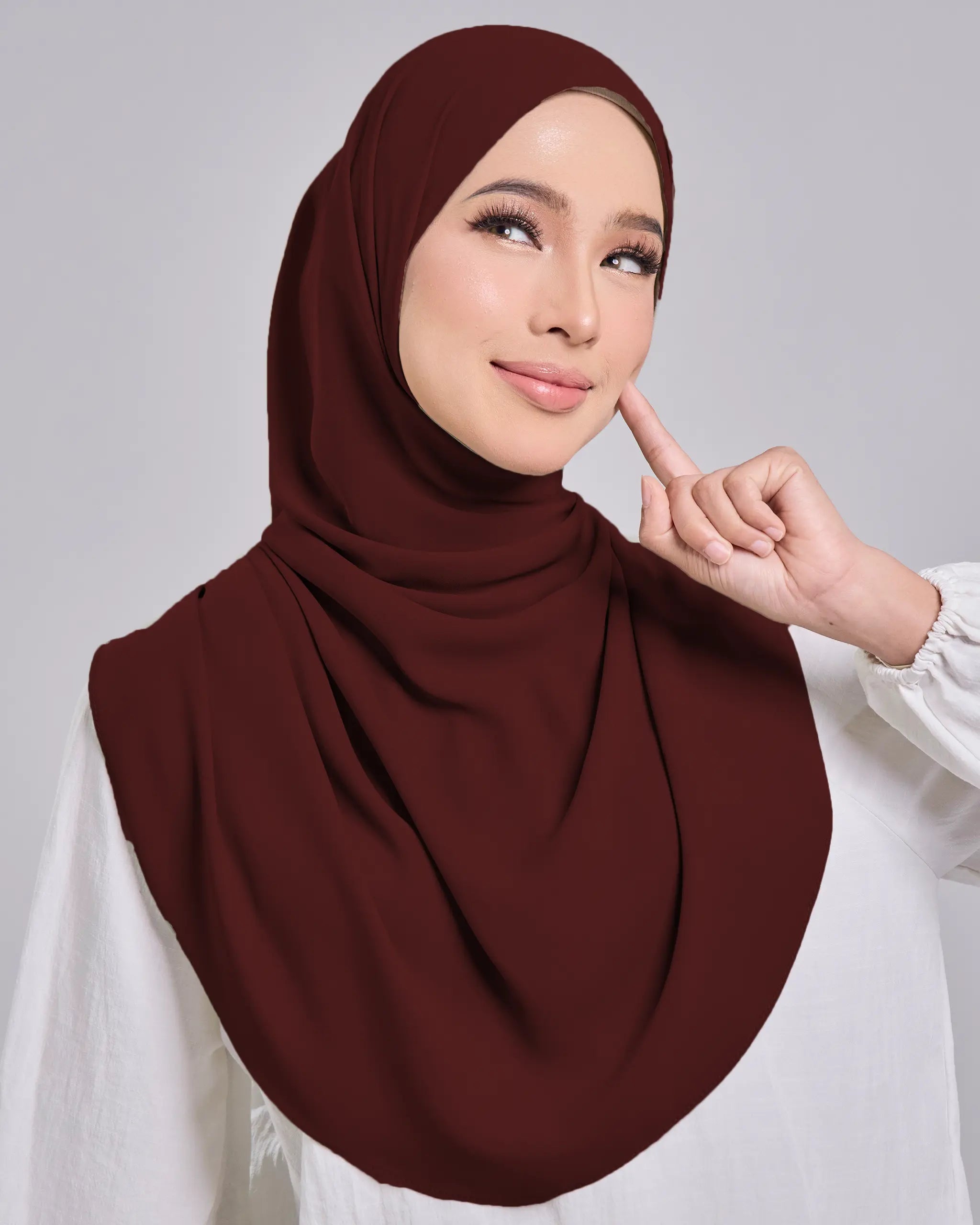 Baesic Premium Chiffon Shawl in Ruby