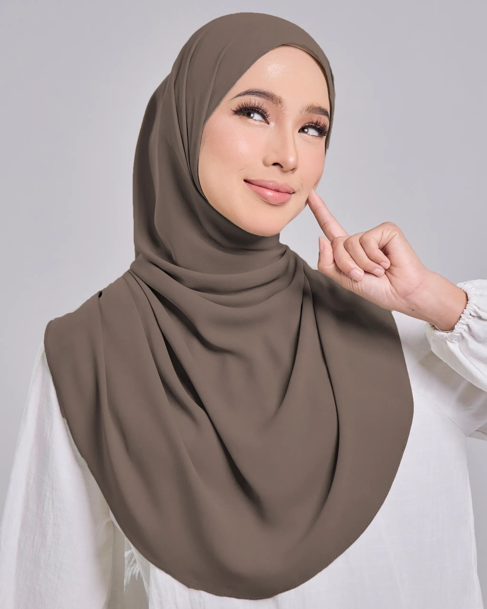 Baesic Premium Chiffon Shawl in Tiramisu