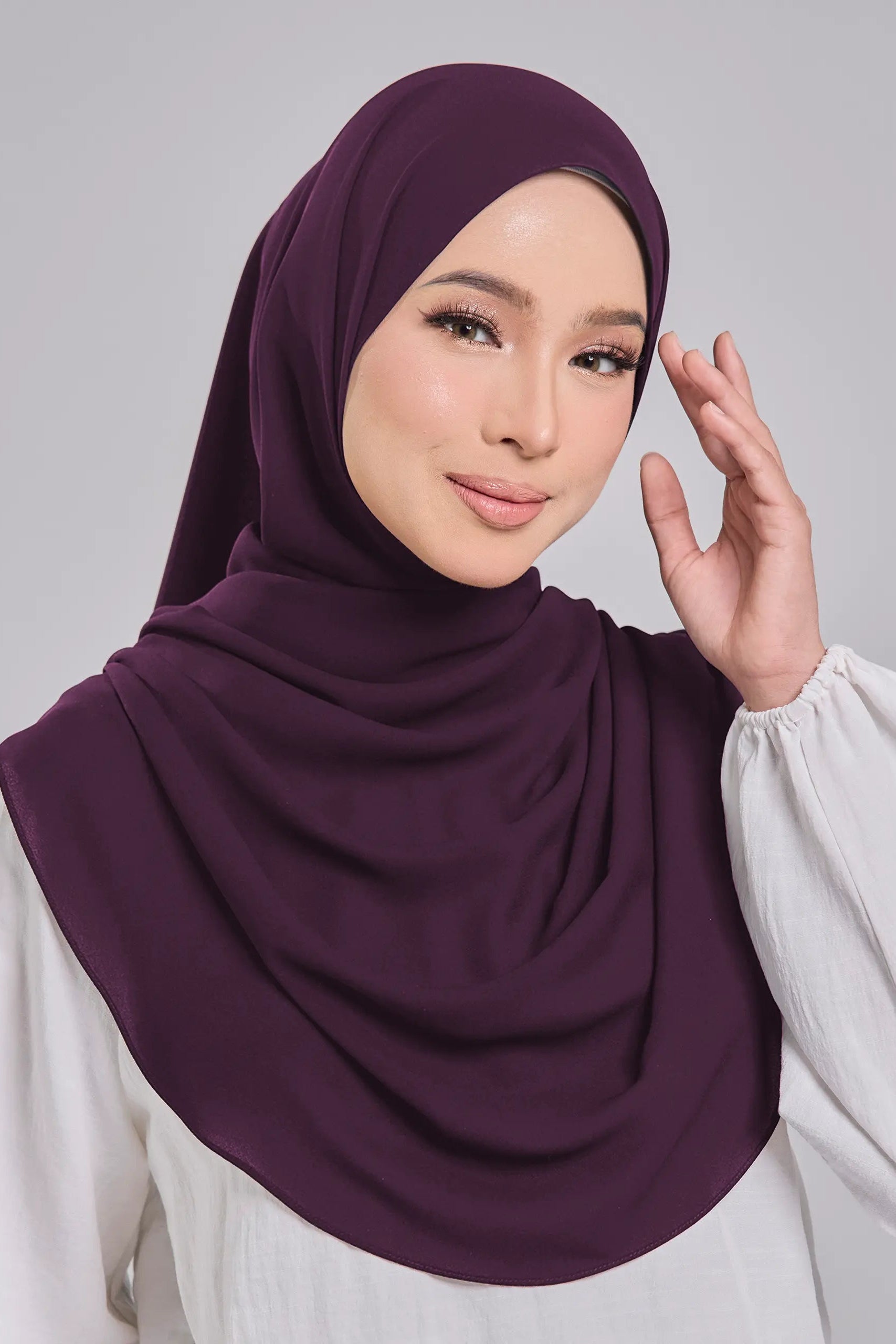 Baesic Premium Chiffon Shawl in Violet