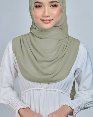 Baesic Premium Chiffon Shawl in Limon Green