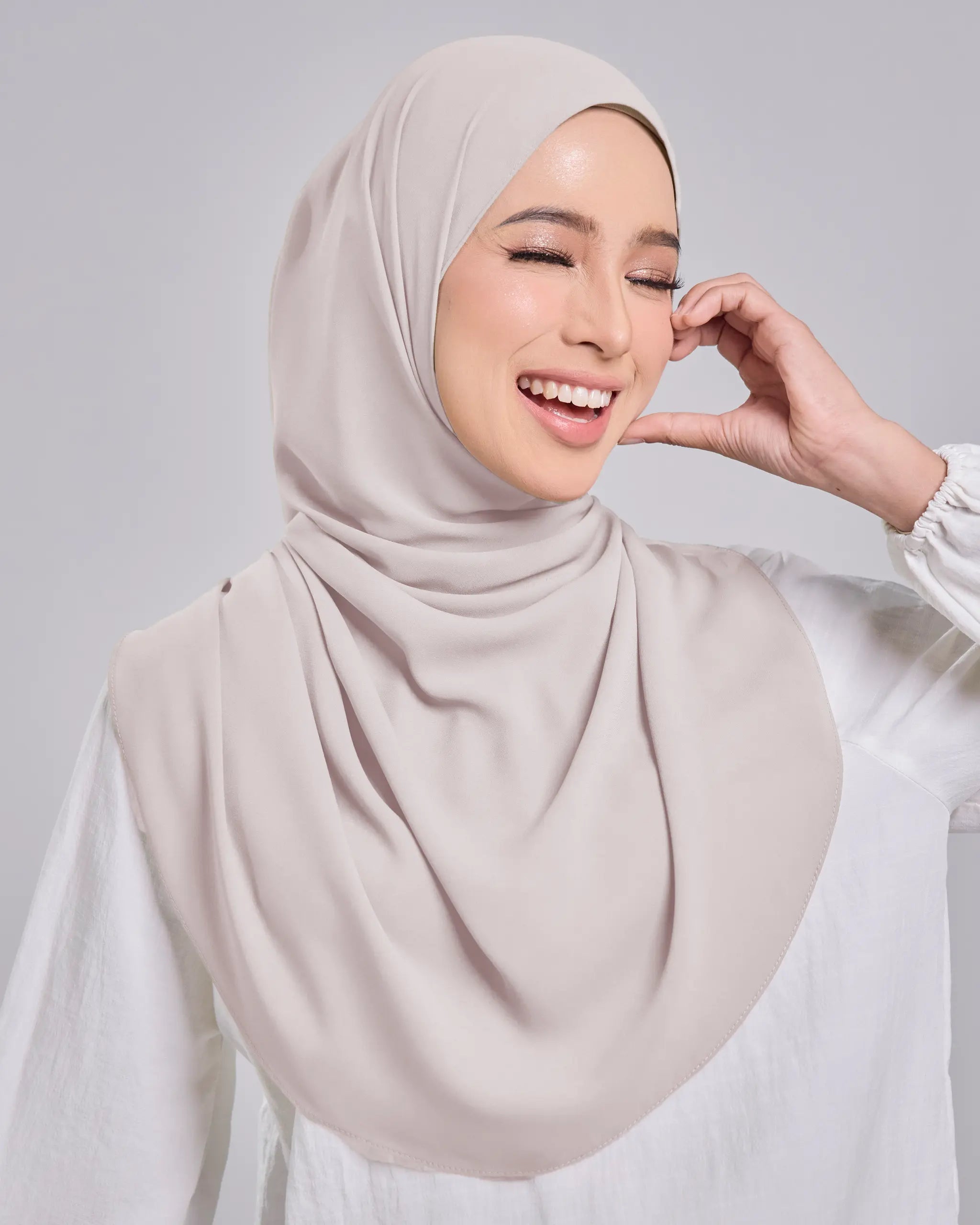 Baesic Premium Chiffon Shawl in Parchment Rose