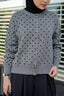 Cassie Polka Cardigan in Grey