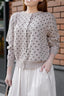 Cassie Polka Cardigan in Taupe