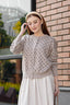 Cassie Polka Cardigan in Taupe