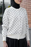 Cassie Polka Cardigan in White