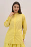 Signature Cotton Poplin Shirt with Mandarin Collar in Lemon