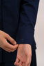 Signature Cotton Poplin Shirt with Mandarin Collar in Navy