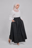 Lily Cotton Poplin Skirt in Black
