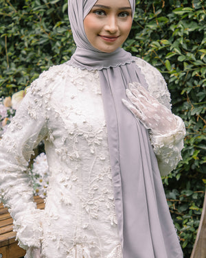 Baesic Sulam Teratai Shawl in Ice Purple