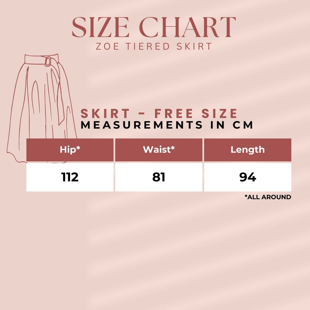 Zoe Tiered Skirt | Hips Up to 112cm | Moss Crepe